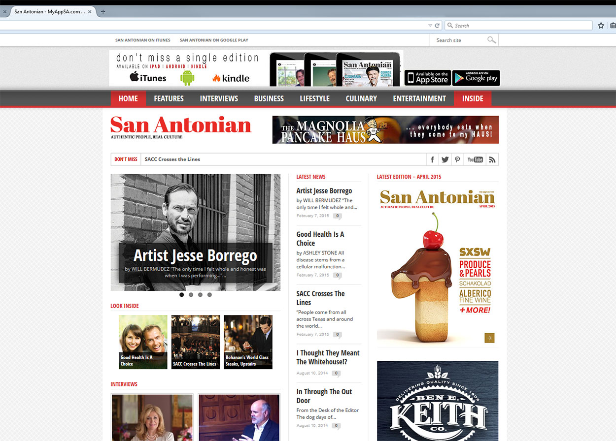 San Antonian Magazine Website